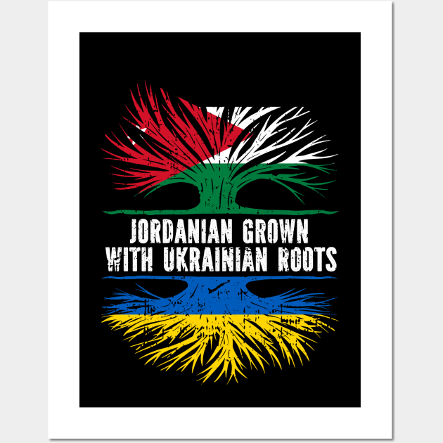 Jordanian Grown with Ukrainian Roots Flag Wall Art by silvercoin